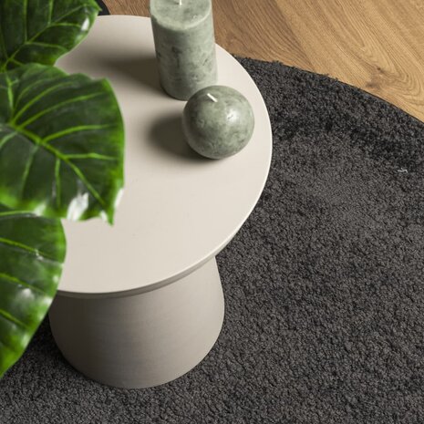 Vloerkleed PAMPLONA shaggy hoogpolig modern Ø 120 cm antraciet 7