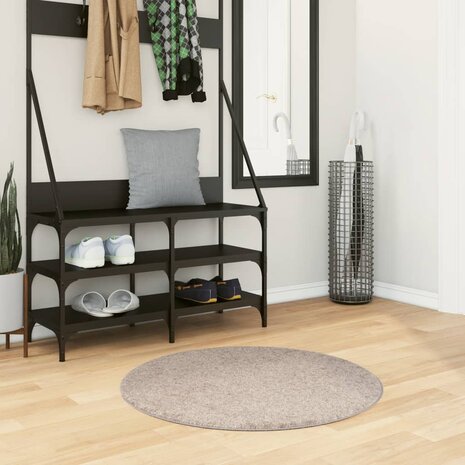 Vloerkleed PAMPLONA shaggy hoogpolig modern Ø 80 cm beige 1