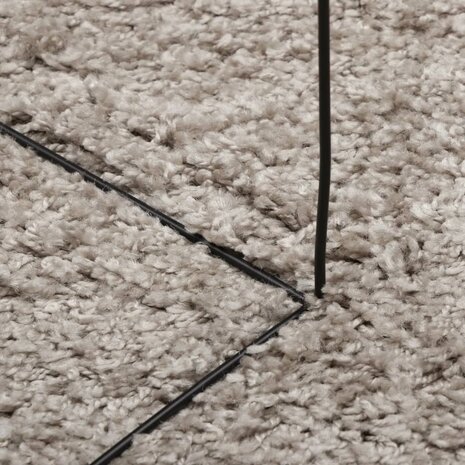Vloerkleed PAMPLONA shaggy hoogpolig modern Ø 80 cm beige 8