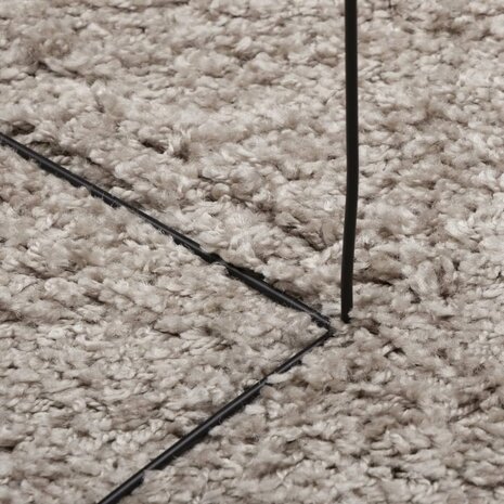 Vloerkleed PAMPLONA shaggy hoogpolig modern Ø 100 cm beige 8