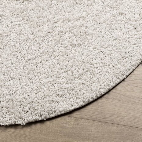 Vloerkleed PAMPLONA shaggy hoogpolig modern Ø 80 cm crèmekleur 4