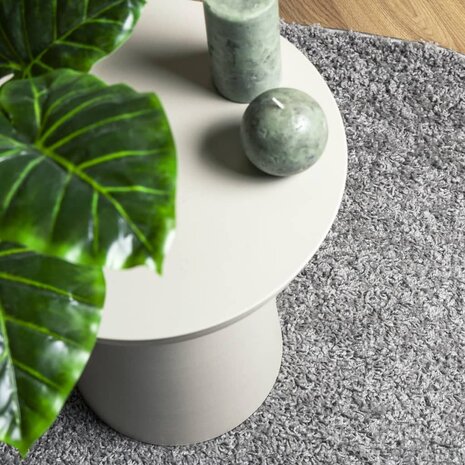 Vloerkleed PAMPLONA shaggy hoogpolig modern Ø 80 cm grijs 7