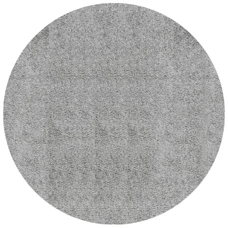 Vloerkleed PAMPLONA shaggy hoogpolig modern Ø 100 cm grijs 2