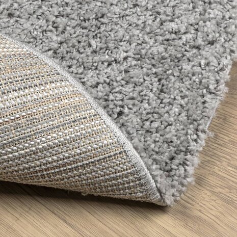 Vloerkleed PAMPLONA shaggy hoogpolig modern Ø 120 cm grijs 5