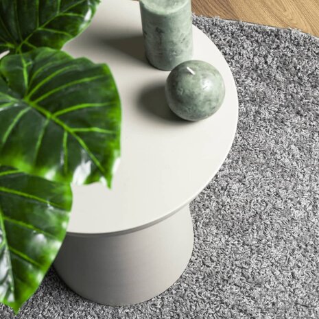 Vloerkleed PAMPLONA shaggy hoogpolig modern Ø 120 cm grijs 7