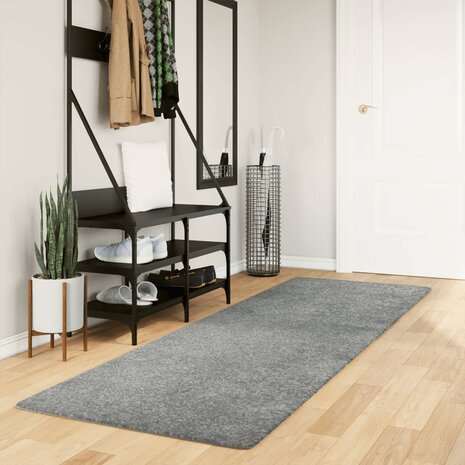 Vloerkleed PAMPLONA shaggy hoogpolig modern 80x250 cm groen 1