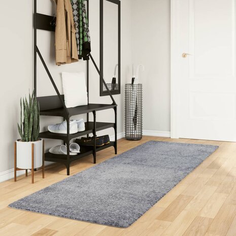 Vloerkleed PAMPLONA shaggy hoogpolig modern 80x250 cm blauw 1