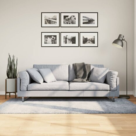 Vloerkleed PAMPLONA shaggy hoogpolig modern 100x200 cm blauw 1