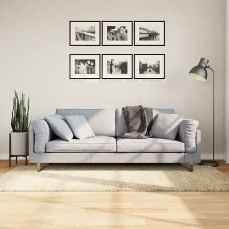 Vloerkleed PAMPLONA shaggy hoogpolig modern 100x200 cm goud 1
