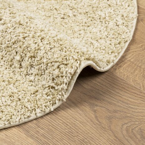 Vloerkleed PAMPLONA shaggy hoogpolig modern Ø 100 cm goudkleur 6