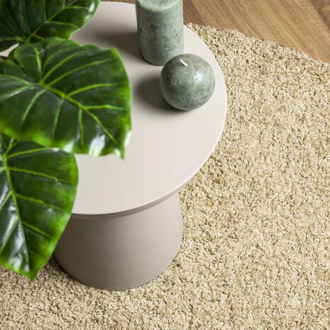 Vloerkleed PAMPLONA shaggy hoogpolig modern Ø 100 cm goudkleur 7