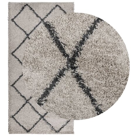 Vloerkleed PAMPLONA shaggy hoogpolig 100x200 cm beige antraciet 3