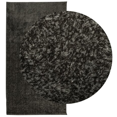 Vloerkleed ISTAN hoogpolig glanzend 80x150 cm antracietkleurig 3