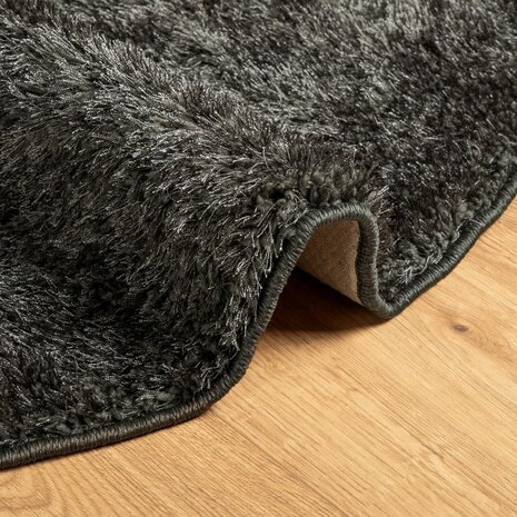 Vloerkleed ISTAN hoogpolig glanzend Ø 120 cm asntracietkleurig 6