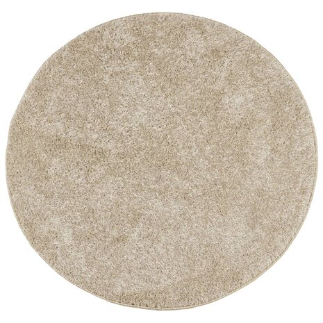 Vloerkleed ISTAN hoogpolig glanzend Ø 80 cm beige 2