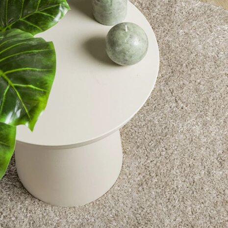 Vloerkleed ISTAN hoogpolig glanzend Ø 80 cm beige 7
