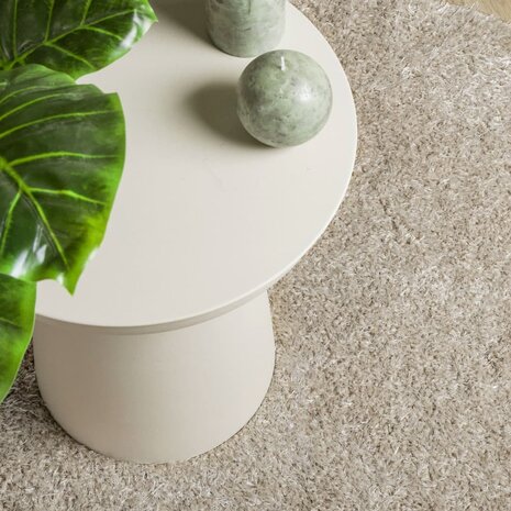 Vloerkleed ISTAN hoogpolig glanzend Ø 100 cm beige 7