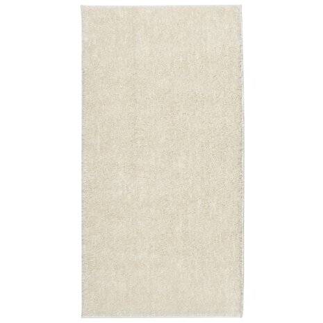 Vloerkleed ISTAN hoogpolig glanzend 80x150 cm crèmekleurig 2