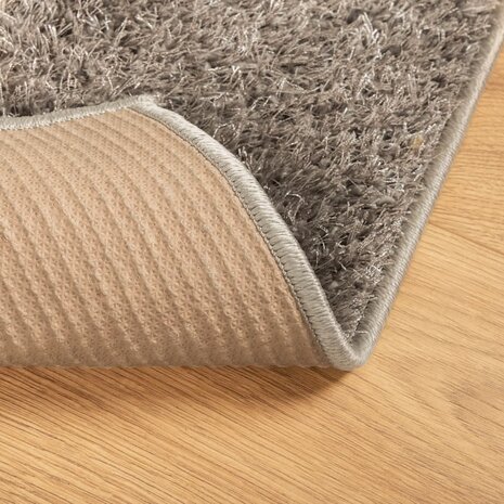 Vloerkleed ISTAN hoogpolig glanzend 80x150 cm grijs 5