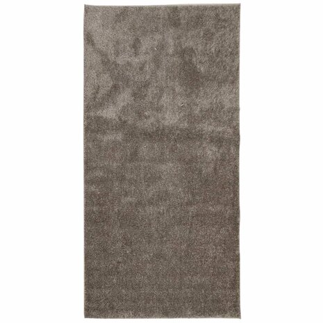 Vloerkleed ISTAN hoogpolig glanzend 100x200 cm grijs 2