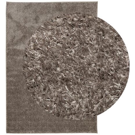 Vloerkleed ISTAN hoogpolig glanzend 120x170 cm grijs 3
