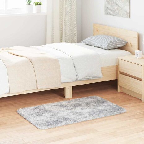 Hoogpolig vloerkleed NAVARRA 60x100 cm polyester lichtgrijs 1