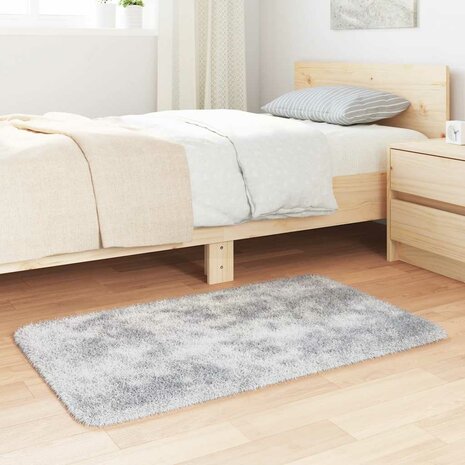 Hoogpolig vloerkleed NAVARRA 60x100 cm polyester lichtgrijs 3