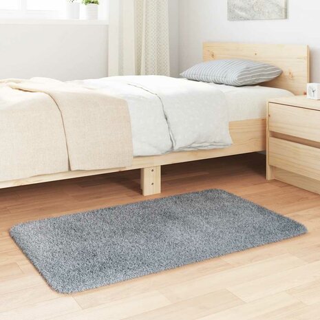 Hoogpolig vloerkleed NAVARRA 60x100 cm polyester zilvergrijs 3