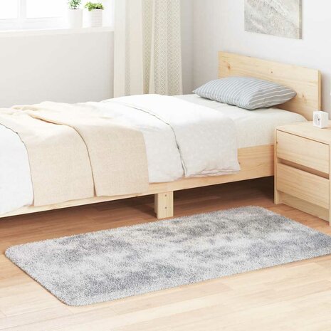 Hoogpolig vloerkleed NAVARRA 80x150 cm polyester lichtgrijs 1