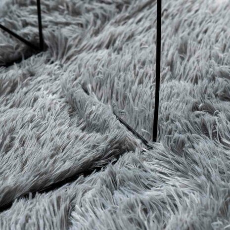Hoogpolig vloerkleed NAVARRA 80x150 cm polyester zilvergrijs 7