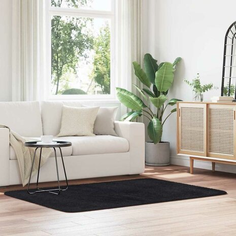 Hoogpolig vloerkleed NAVARRA 120x170 cm polyester zwart 1