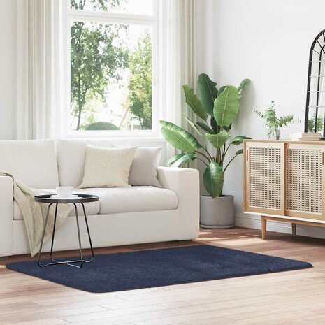 Hoogpolig vloerkleed NAVARRA 120x170 cm polyester marineblauw 1