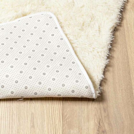 Hoogpolig vloerkleed NAVARRA 120x120 cm polyester crèmekleurig 6