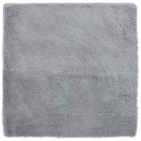 Hoogpolig vloerkleed NAVARRA 120x120 cm polyester zilvergrijs 2