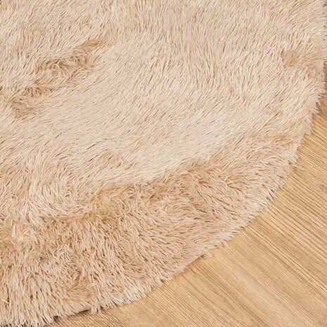 Hoogpolig vloerkleed NAVARRA 100x100 cm polyester beige 4