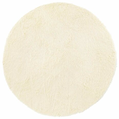 Hoogpolig vloerkleed NAVARRA 100x100 cm polyester crèmekleurig 2