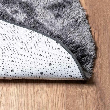 Hoogpolig vloerkleed NAVARRA 100x100 cm polyester donkergrijs 6