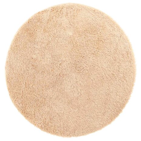 Hoogpolig vloerkleed NAVARRA 120x120 cm polyester beige 2