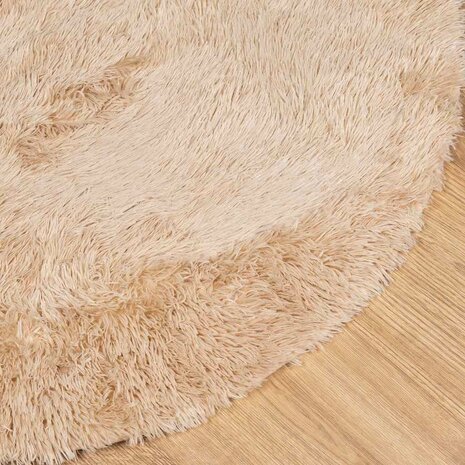 Hoogpolig vloerkleed NAVARRA 120x120 cm polyester beige 4