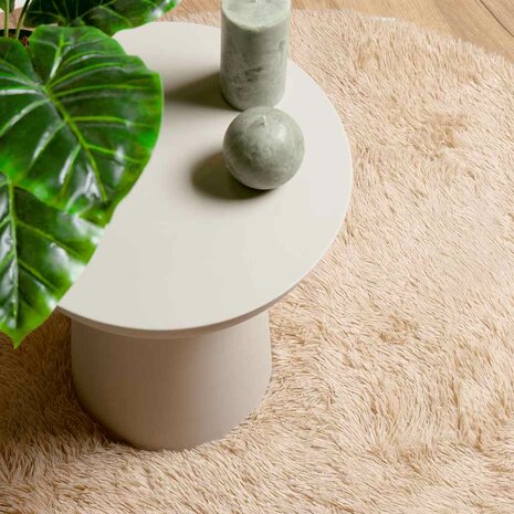 Hoogpolig vloerkleed NAVARRA 120x120 cm polyester beige 8