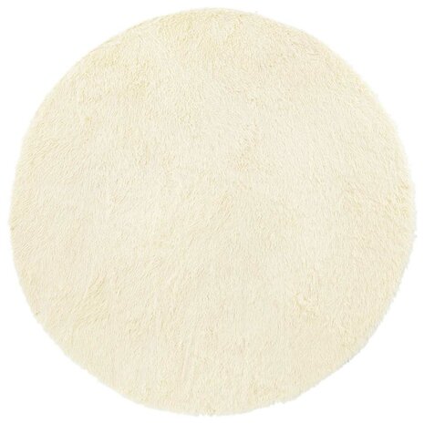 Hoogpolig vloerkleed NAVARRA 120x120 cm polyester crèmekleurig 2