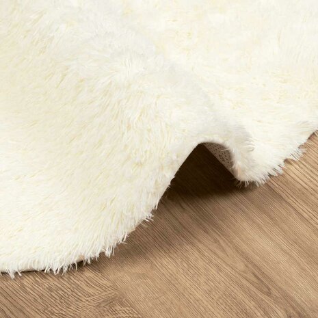Hoogpolig vloerkleed NAVARRA 120x120 cm polyester crèmekleurig 5