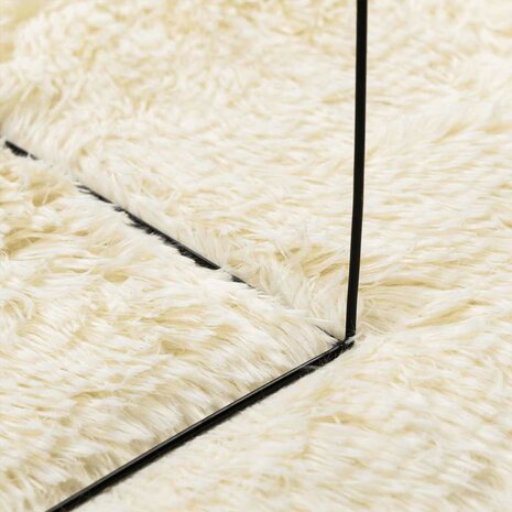 Hoogpolig vloerkleed NAVARRA 120x120 cm polyester crèmekleurig 7