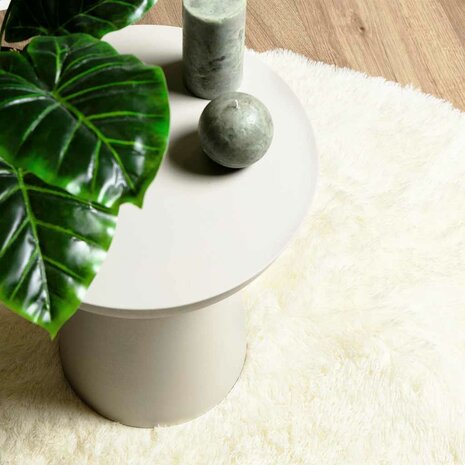 Hoogpolig vloerkleed NAVARRA 120x120 cm polyester crèmekleurig 8