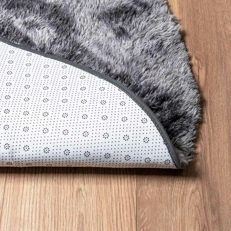 Hoogpolig vloerkleed NAVARRA 120x120 cm polyester donkergrijs 6