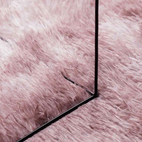 Hoogpolig vloerkleed NAVARRA 120x120 cm polyester stoffig roze 7
