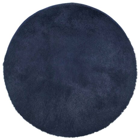 Hoogpolig vloerkleed NAVARRA 120x120 cm polyester marineblauw 2