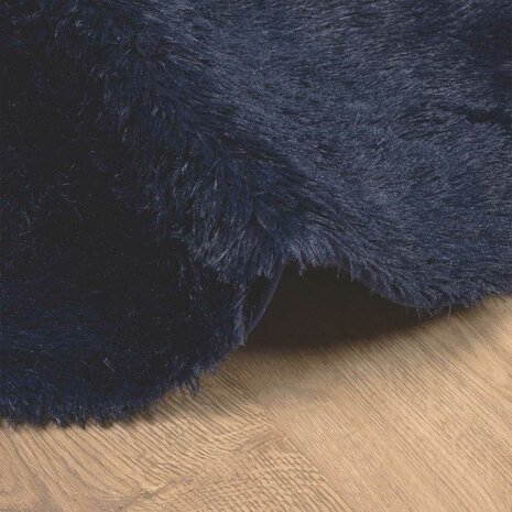 Hoogpolig vloerkleed NAVARRA 120x120 cm polyester marineblauw 5