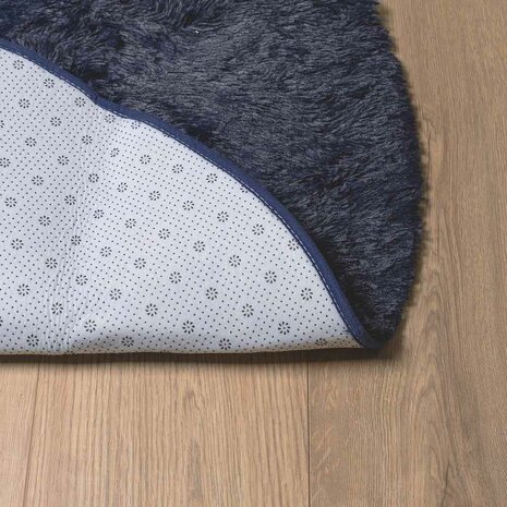Hoogpolig vloerkleed NAVARRA 120x120 cm polyester marineblauw 6