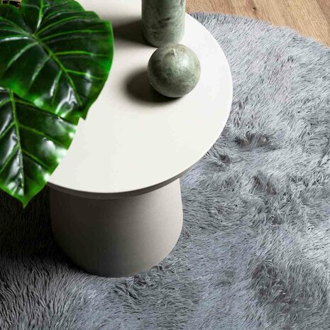 Hoogpolig vloerkleed NAVARRA 120x120 cm polyester zilvergrijs 8